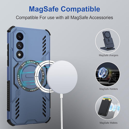 Custodia MagSafe per Honor 600 Pro, Techsuit, ArmorMag, Blu
