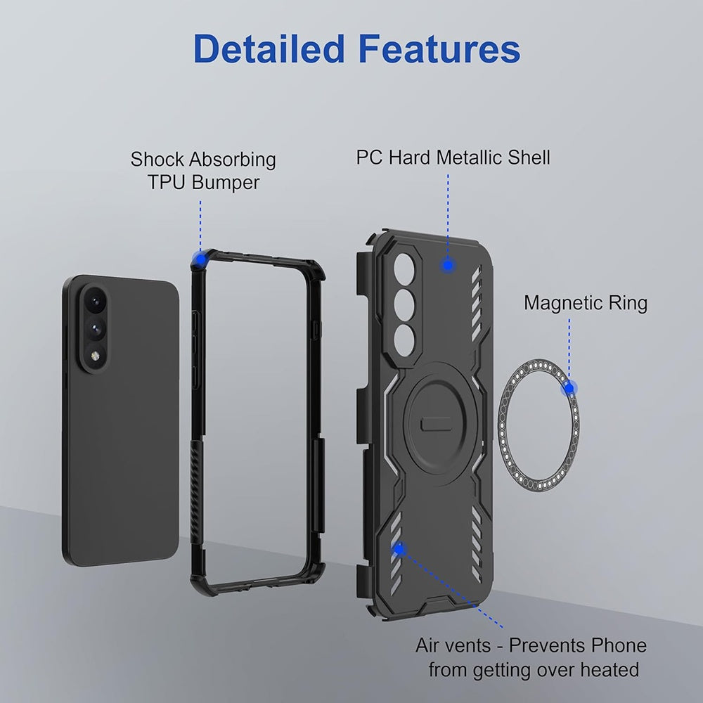 Custodia MagSafe per Huawei nova 14 Pro, Techsuit, ArmorMag, Nera