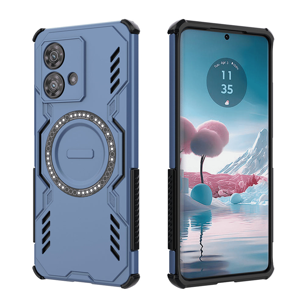 Custodia MagSafe per Motorola Edge 40 Neo, Techsuit, ArmorMag, Blu