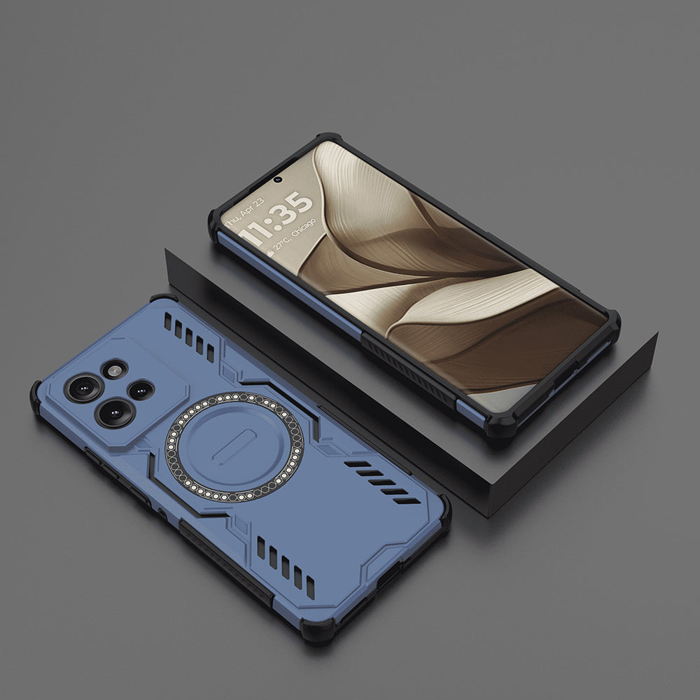 Custodia MagSafe per Motorola Edge 50, Techsuit, ArmorMag, Blu
