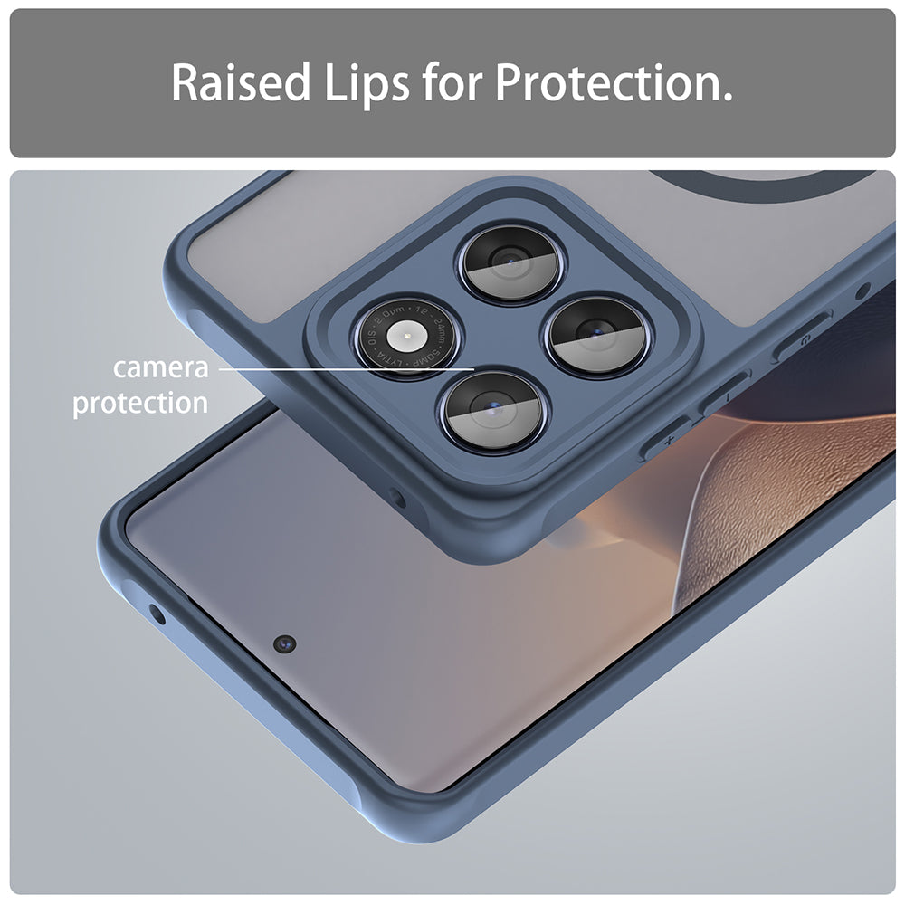 Custodia MagSafe per Motorola Edge 60 Fusion / Edge 60, Techsuit, HaloFrost II, Blu Navy
