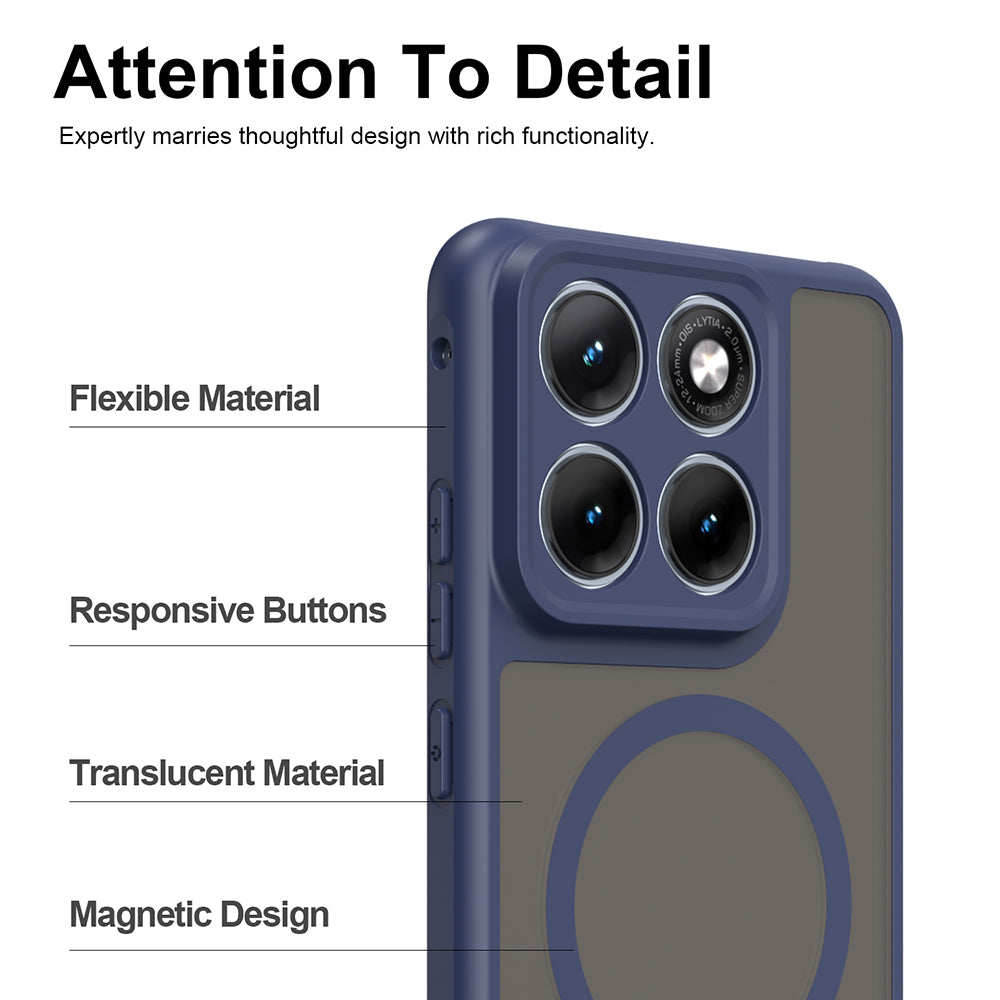 Custodia MagSafe per Motorola Edge 70 Fusion, Techsuit, HaloFrost II, Blu Navy