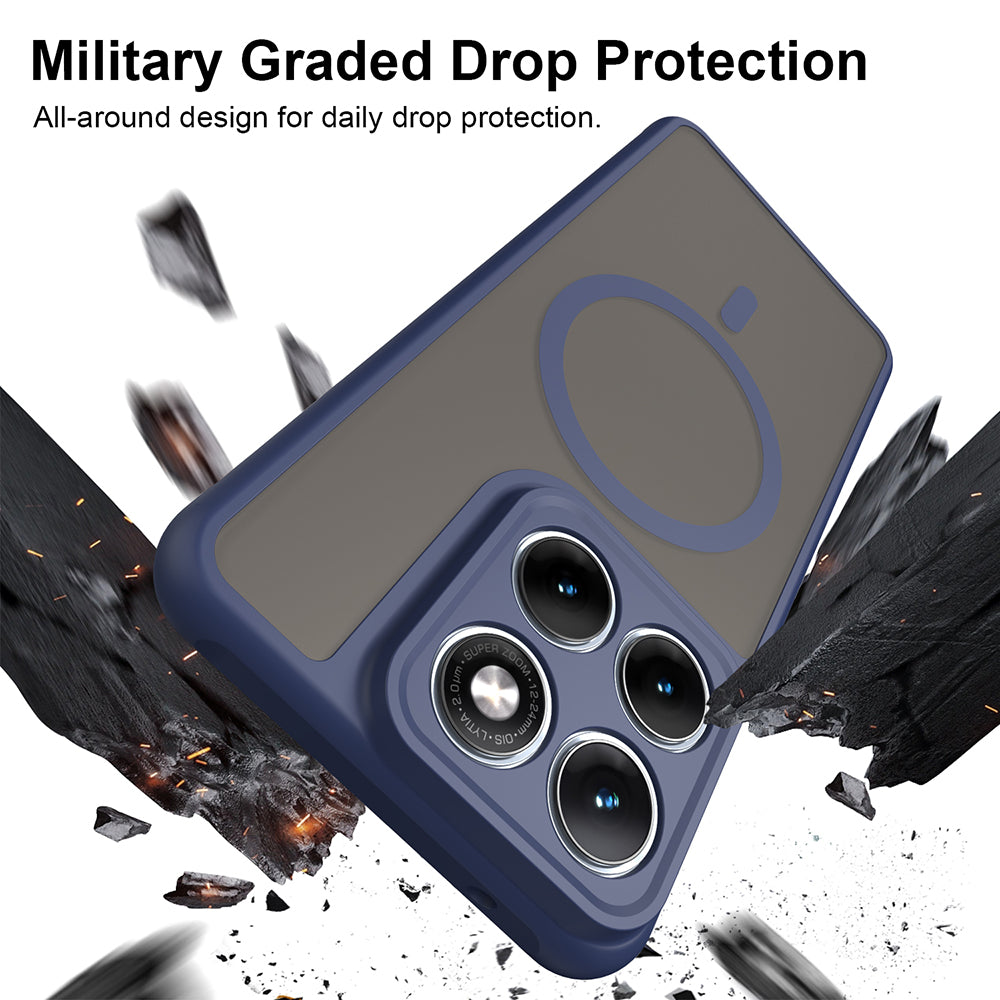 Custodia MagSafe per Motorola Edge 70 Fusion, Techsuit, HaloFrost II, Blu Navy