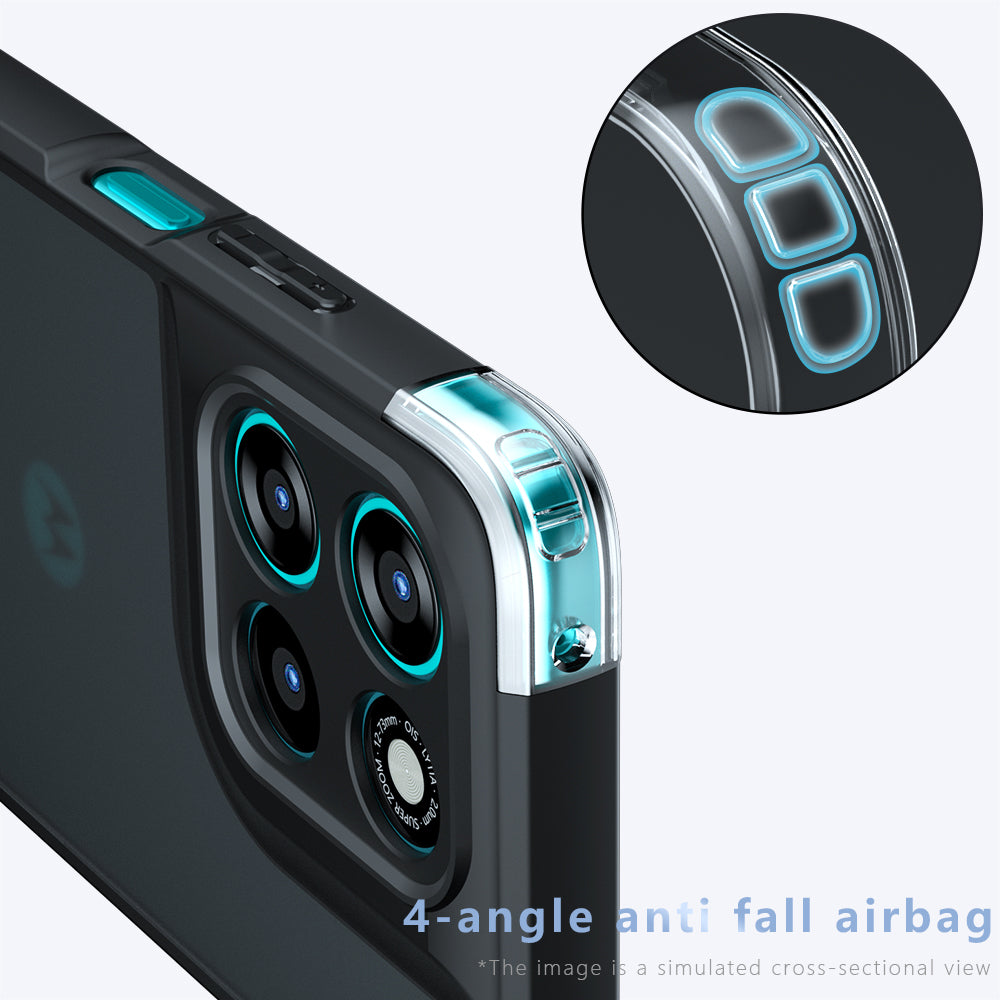 Custodia MagSafe per Motorola Moto G77 / G67, Techsuit, PureFrost, Nera Satinata