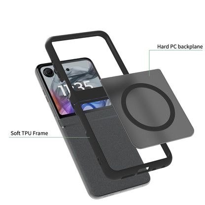 Custodia MagSafe per Motorola Razr 70 / Razr 60, Techsuit, PureFrost, Nero Satinato