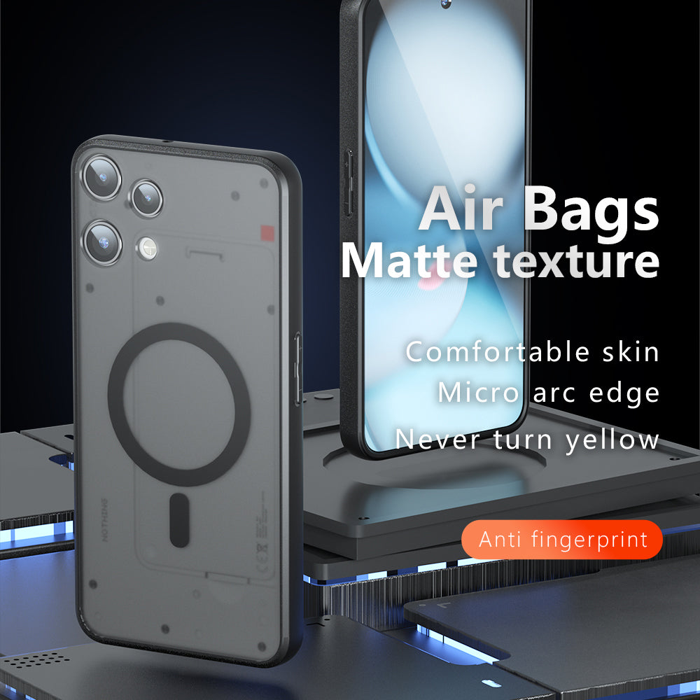 Custodia MagSafe per Nothing Phone (3a) Lite, Techsuit, PureFrost, Nera Satinata