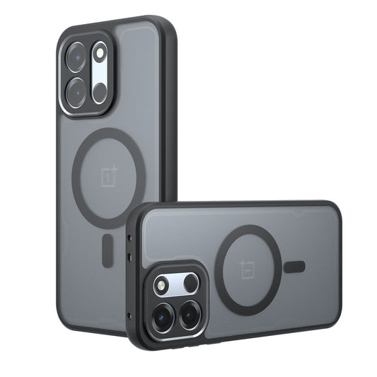 Custodia MagSafe per OnePlus Nord 6, Techsuit, PureFrost, Nero Satinato
