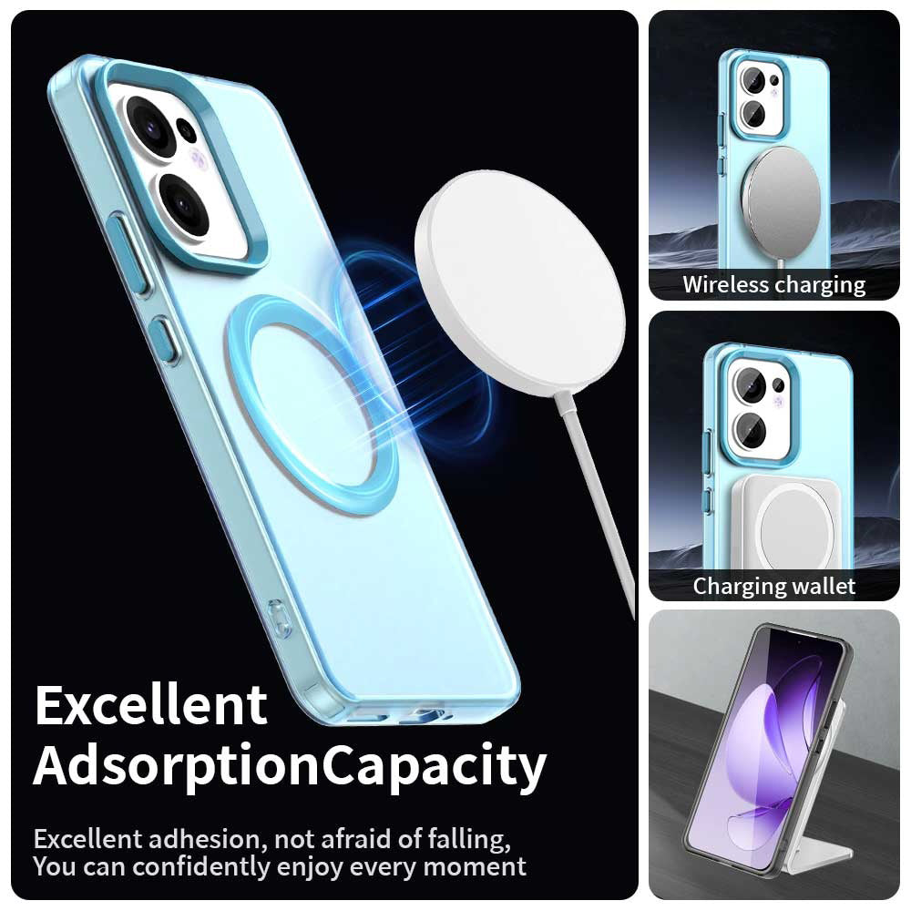 Custodia MagSafe per Oppo Reno13 FS 5G / Reno13 F 4G / Reno13 F, Techsuit, CandyCase, Blu