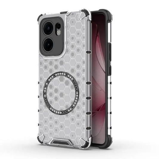 Custodia MagSafe per Oppo Reno13 FS 5G / Reno13 F 4G / Reno13 F, Techsuit, HoneyComb Shield, Bianca