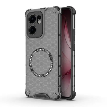 Custodia MagSafe per Oppo Reno13 FS 5G / Reno13 F 4G / Reno13 F, Techsuit, HoneyComb Shield, Nera