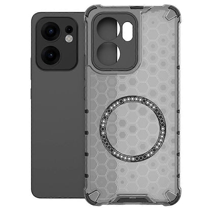 Custodia MagSafe per Oppo Reno13 FS 5G / Reno13 F 4G / Reno13 F, Techsuit, HoneyComb Shield, Nera