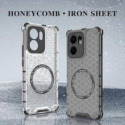 Custodia MagSafe per Oppo Reno13 FS 5G / Reno13 F 4G / Reno13 F, Techsuit, HoneyComb Shield, Nera