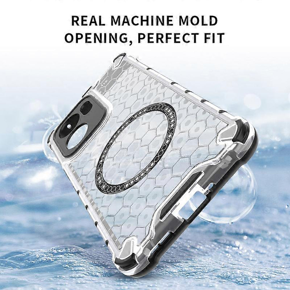 Custodia MagSafe per Oppo Reno13 FS 5G / Reno13 F 4G / Reno13 F, Techsuit, HoneyComb Shield, Nera