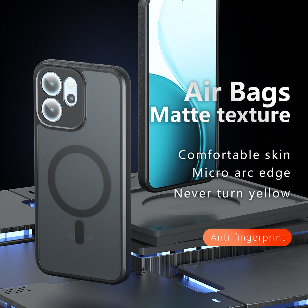 Custodia MagSafe per Oppo Reno14 FS 5G / Reno14 F, Techsuit, PureFrost, Nero Satinato