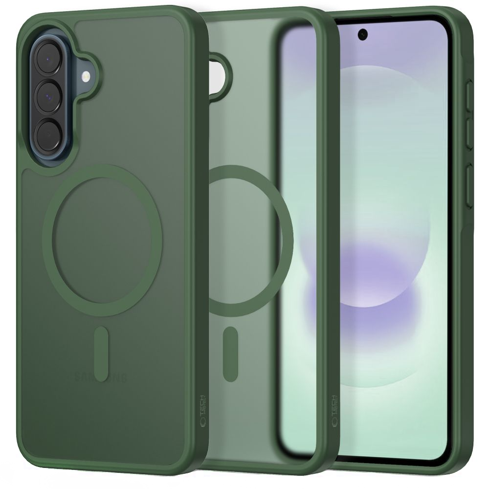 Custodia MagSafe per Samsung Galaxy A37 5G / A56 A566 / A36 A366, Tech-Protect, Magmat, Verde Opaco