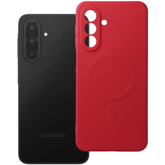 Custodia MagSafe per Samsung Galaxy A18 / A17 4G / A17 5G, OEM, Silicone Mag, Rossa