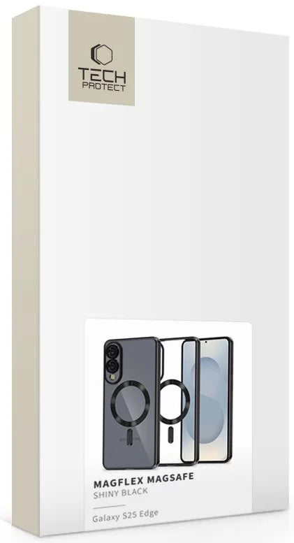 Custodia MagSafe per Samsung Galaxy S25 Edge S937, Tech-Protect, Magflex, Nera
