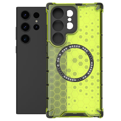 Custodia MagSafe per Samsung Galaxy S25 Ultra S938, Techsuit, HoneyComb Shield, Verde