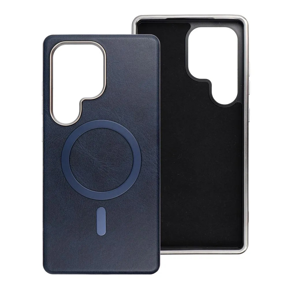 Custodia MagSafe per Samsung Galaxy A36 A366, OEM, Gentleman Mag, Blu Navy