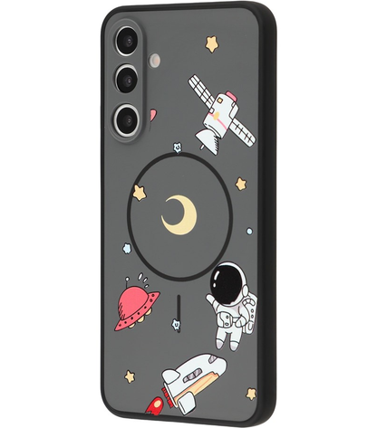 Custodia MagSafe per Samsung Galaxy S26 Ultra S948, OEM, Astronauta Cartoon, Grigio