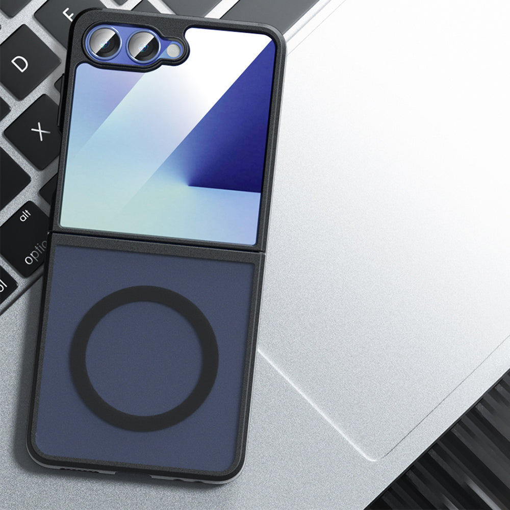 Custodia MagSafe per Samsung Galaxy Z Flip7 F766, Techsuit, PureFrost, Nero Satinato