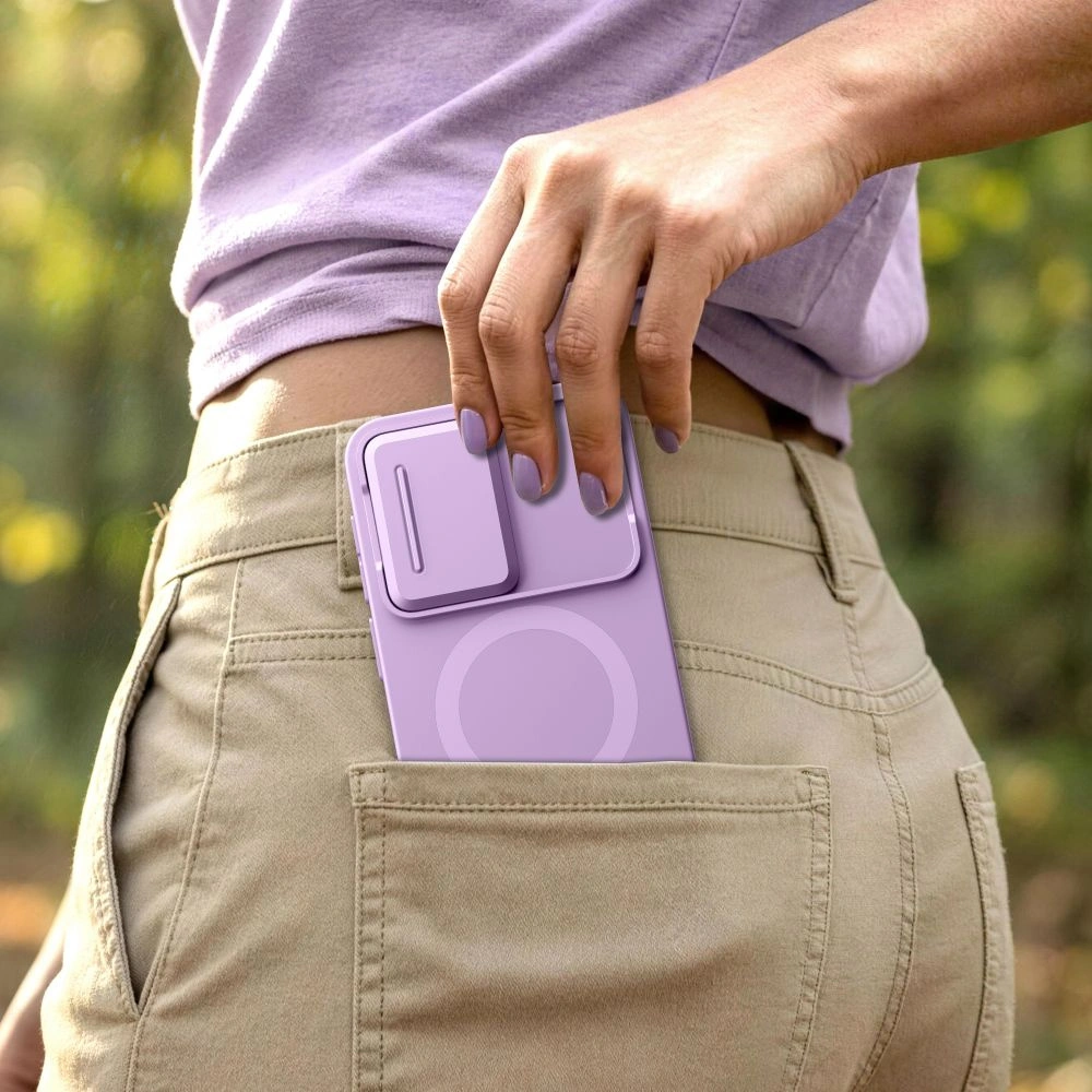 Custodia MagSafe per Samsung Galaxy A57 5G, Tech-Protect, Kevlar Aura, Viola