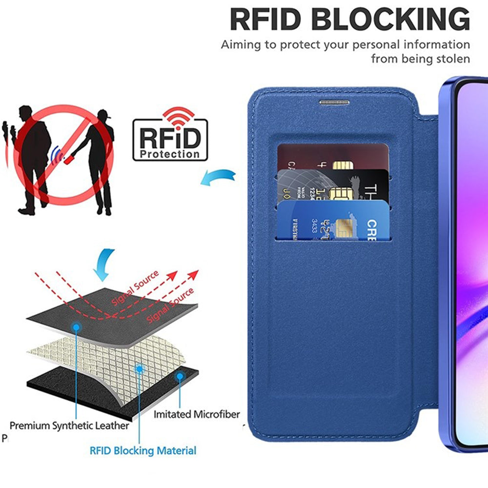 Custodia MagSafe per Samsung Galaxy A05 A055, Techsuit, SmartMag Book, Blu