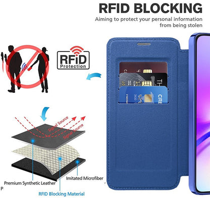 Custodia MagSafe per Samsung Galaxy A05 A055, Techsuit, SmartMag Book, Blu
