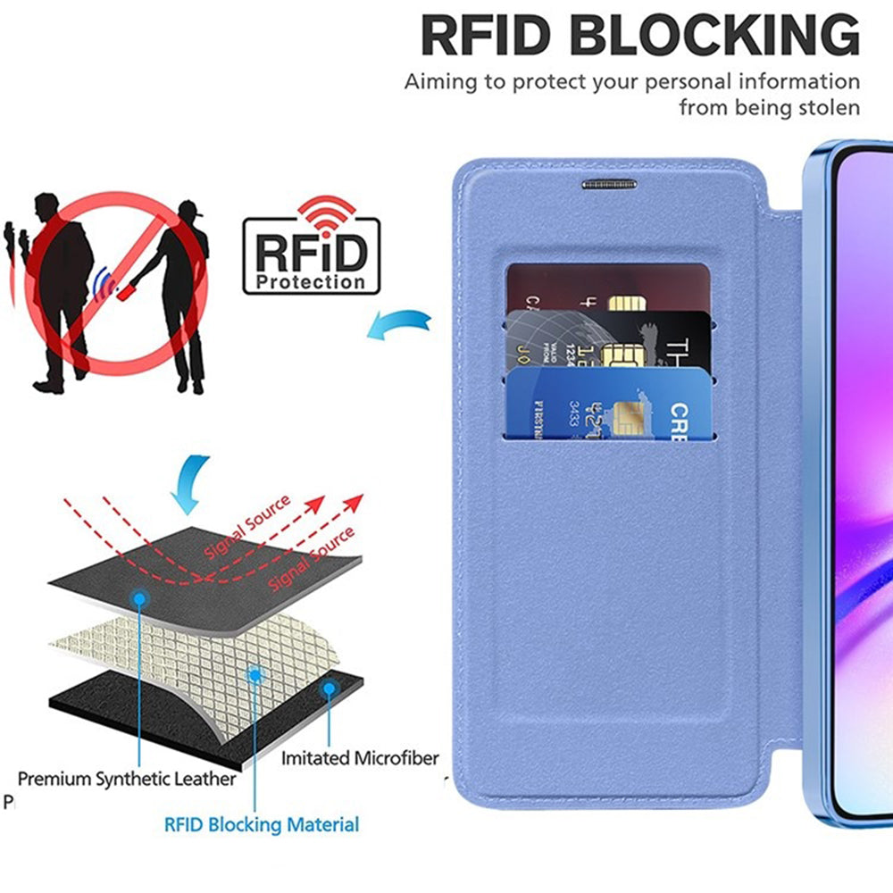 Custodia MagSafe per Samsung Galaxy A05 A055, Techsuit, SmartMag Book, Blu
