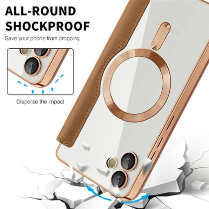 Custodia MagSafe per Samsung Galaxy A05 A055, Techsuit, SmartMag Book, Marrone