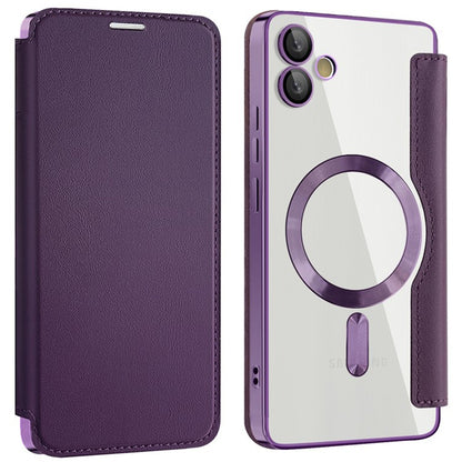 Custodia MagSafe per Samsung Galaxy A05 A055, Techsuit, SmartMag Book, Viola