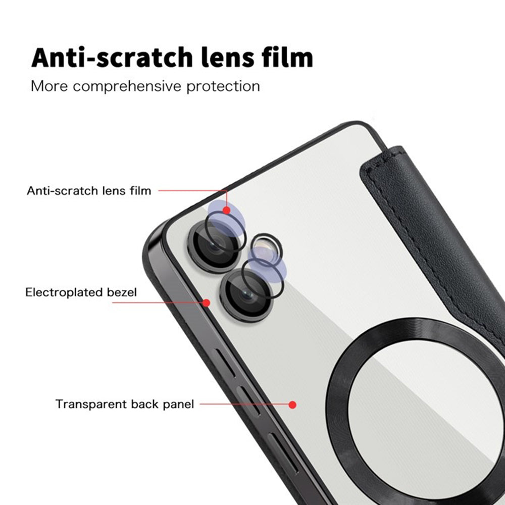 Custodia MagSafe per Samsung Galaxy A05 A055, Techsuit, SmartMag Book, Nera