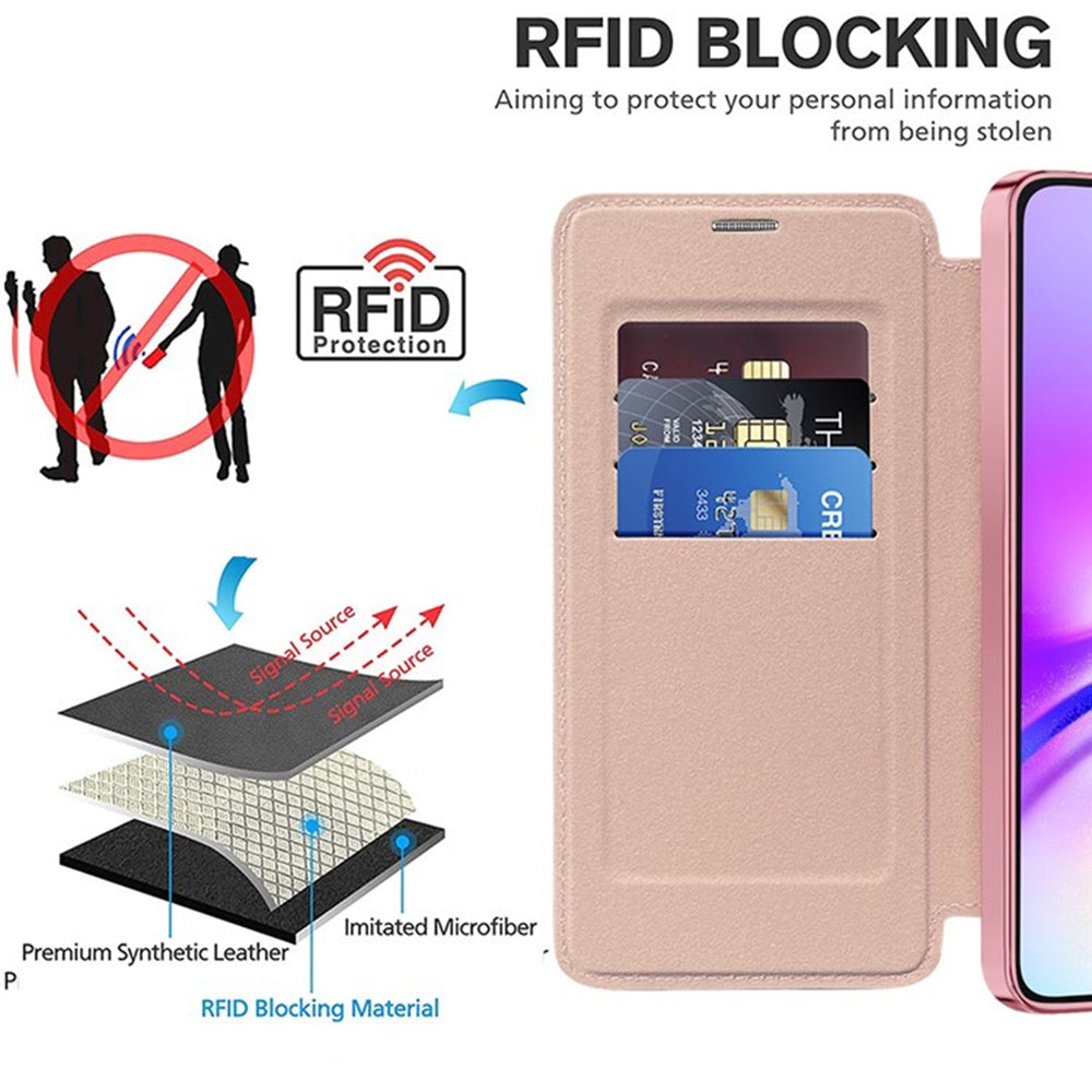 Custodia MagSafe per Samsung Galaxy A05 A055, Techsuit, SmartMag Book, Rosa