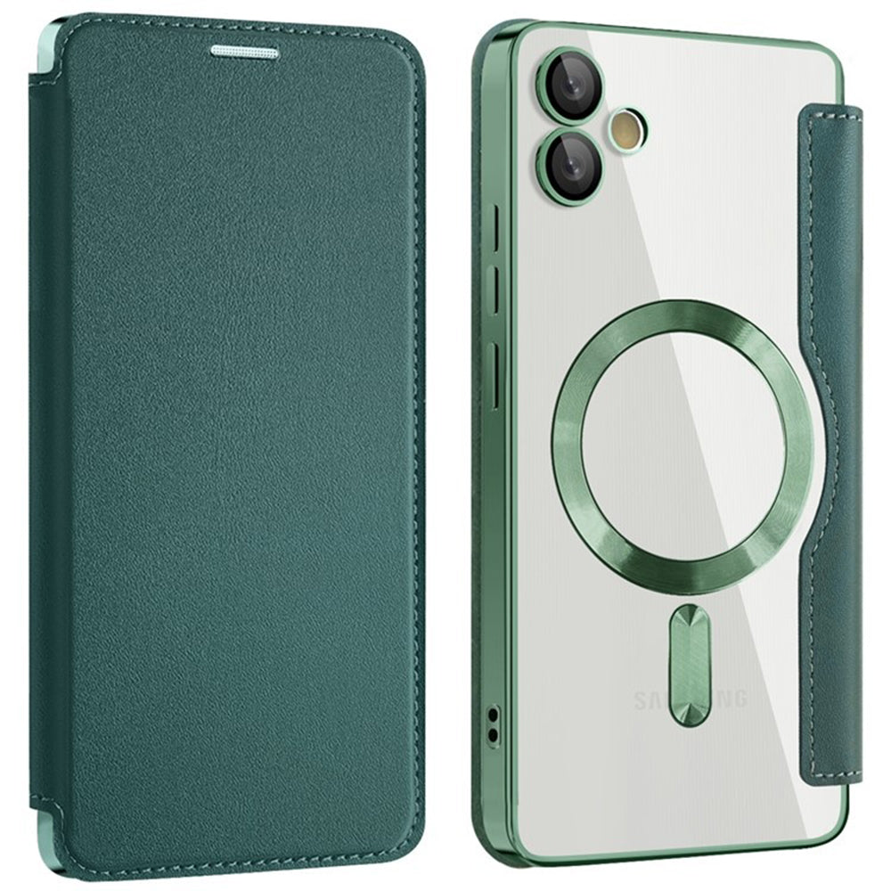 Custodia MagSafe per Samsung Galaxy A05 A055, Techsuit, SmartMag Book, Verde