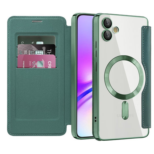 Custodia MagSafe per Samsung Galaxy A05 A055, Techsuit, SmartMag Book, Verde