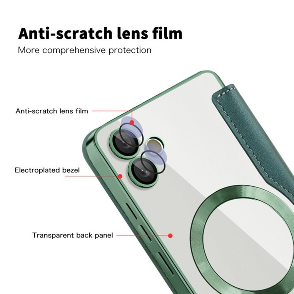 Custodia MagSafe per Samsung Galaxy A05 A055, Techsuit, SmartMag Book, Verde
