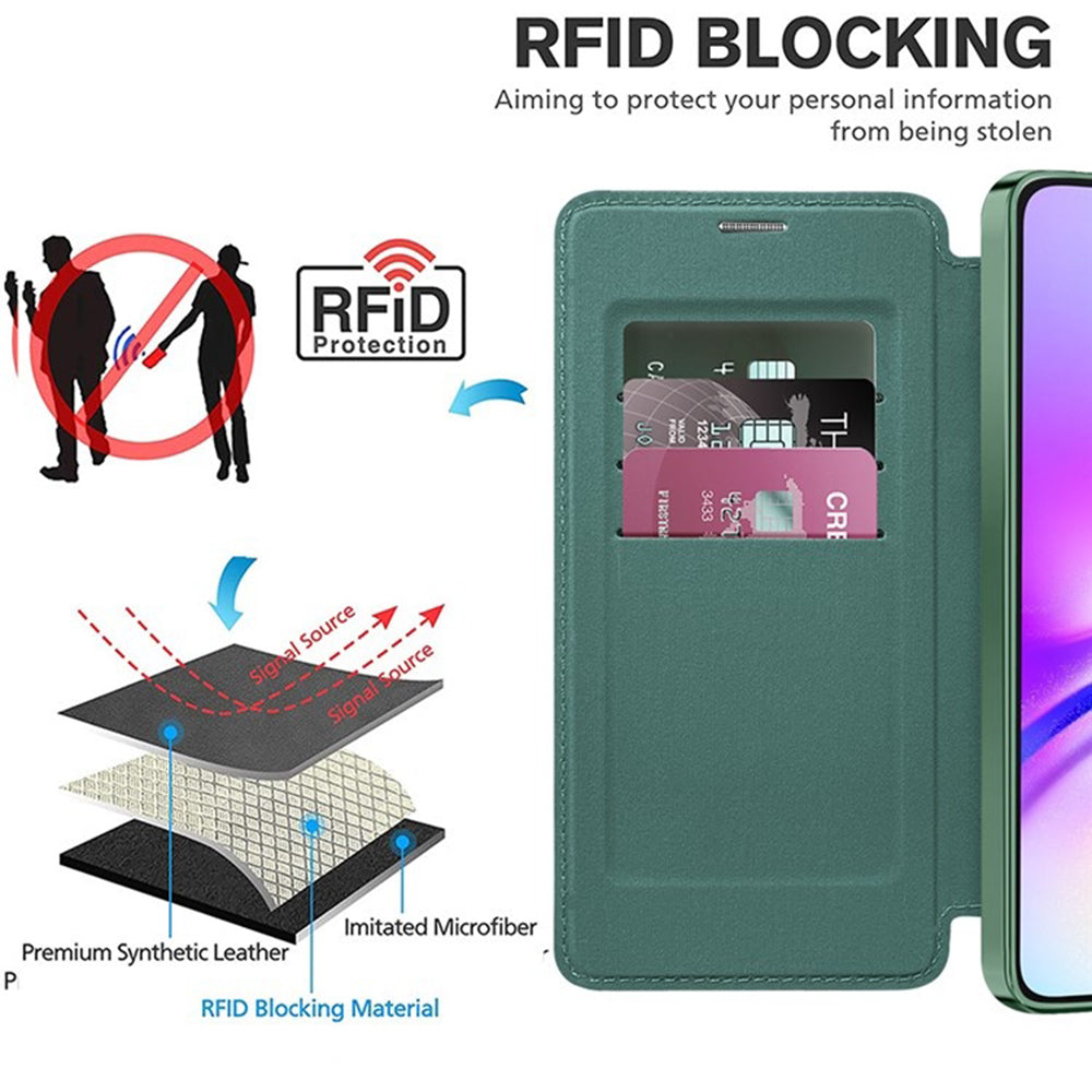 Custodia MagSafe per Samsung Galaxy A05 A055, Techsuit, SmartMag Book, Verde