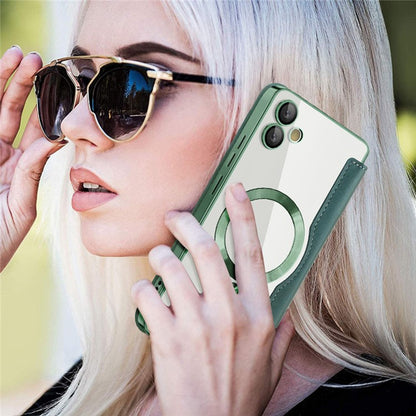 Custodia MagSafe per Samsung Galaxy A05 A055, Techsuit, SmartMag Book, Verde