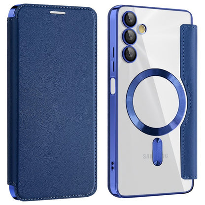 Custodia MagSafe per Samsung Galaxy A05s A057, Techsuit, SmartMag Book, Blu