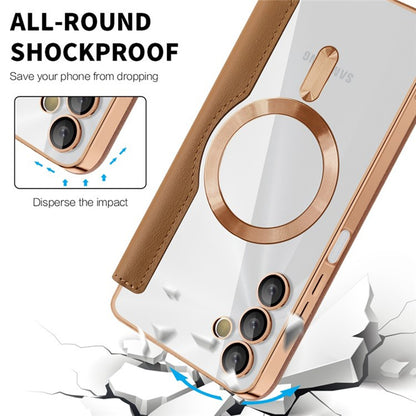 Custodia MagSafe per Samsung Galaxy A05s A057, Techsuit, SmartMag Book, Marrone