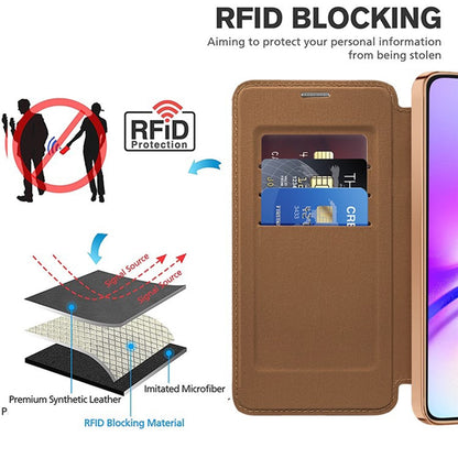 Custodia MagSafe per Samsung Galaxy A05s A057, Techsuit, SmartMag Book, Marrone