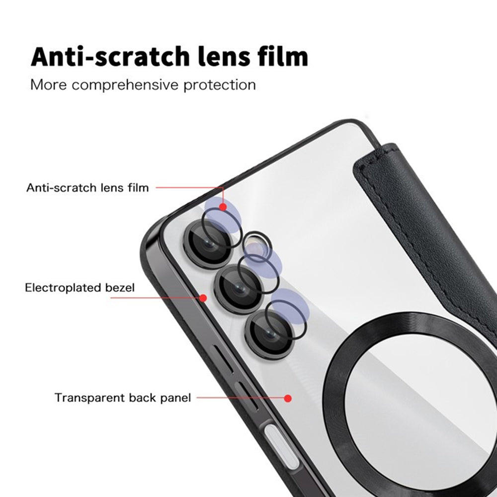 Custodia MagSafe per Samsung Galaxy A05s A057, Techsuit, SmartMag Book, Nera