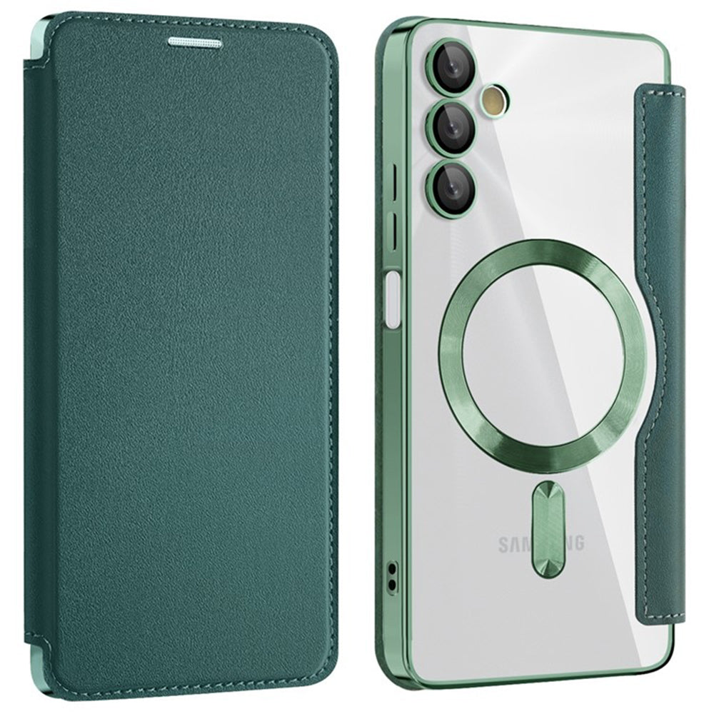 Custodia MagSafe per Samsung Galaxy A05s A057, Techsuit, SmartMag Book, Verde
