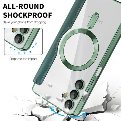 Custodia MagSafe per Samsung Galaxy A05s A057, Techsuit, SmartMag Book, Verde