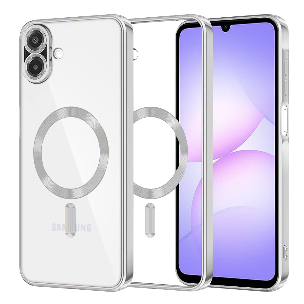 Custodia MagSafe per Samsung Galaxy A07 4G A075, Techsuit, Luxury Crystal, Argento