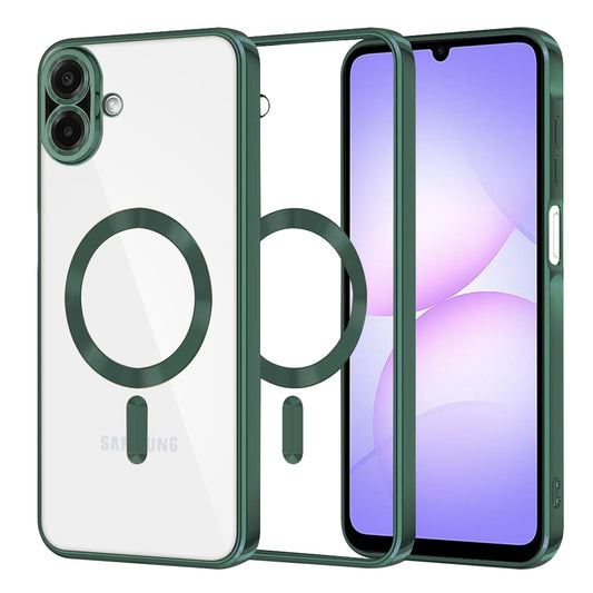 Custodia MagSafe per Samsung Galaxy A07 4G A075, Techsuit, Luxury Crystal, Verde Scuro