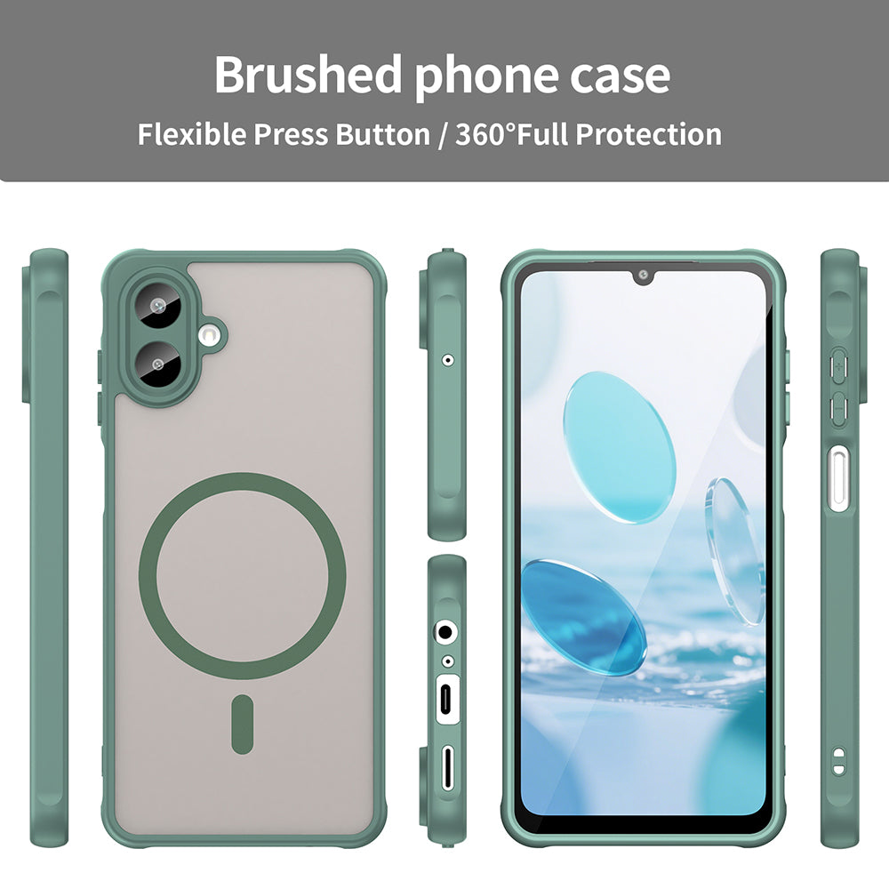 Custodia MagSafe per Samsung Galaxy A07 4G A075, Techsuit, HaloFrost II, Verde