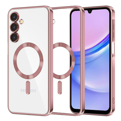 Custodia MagSafe per Samsung Galaxy A15 5G A156 / A15 A155, Techsuit, Luxury Crystal, Rosa