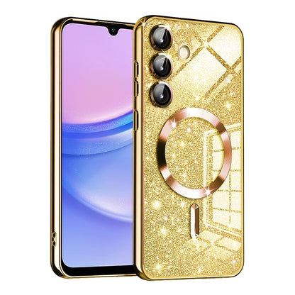 Custodia MagSafe per Samsung Galaxy A15 5G A156 / A15 A155, Techsuit, Luxury Glitter, Dorata