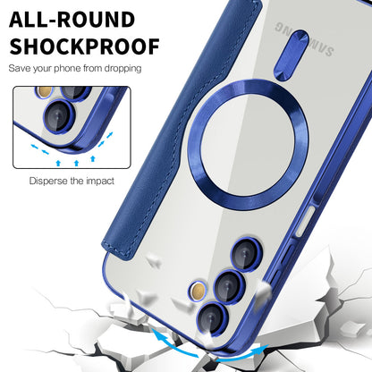 Custodia MagSafe per Samsung Galaxy A15 5G A156 / A15 A155, Techsuit, SmartMag Book, Blu
